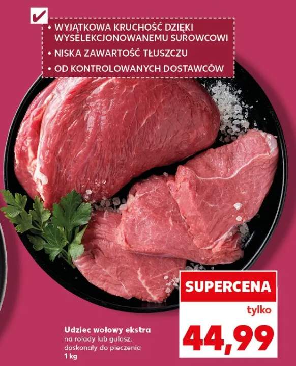 Udziec wołowy ekstra na rolady lub gulasz doskonały do pieczenia