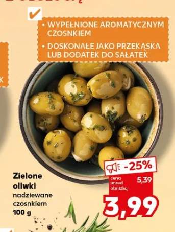 Zielone oliwki nadziewane czosnkiem