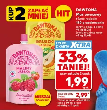 Mus owocowy Dawtona maliny jabłka