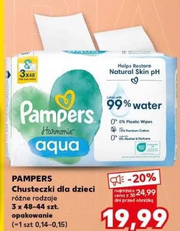 Chusteczki dla dzieci Pampers Harmonie Aqua 3x48-44szt