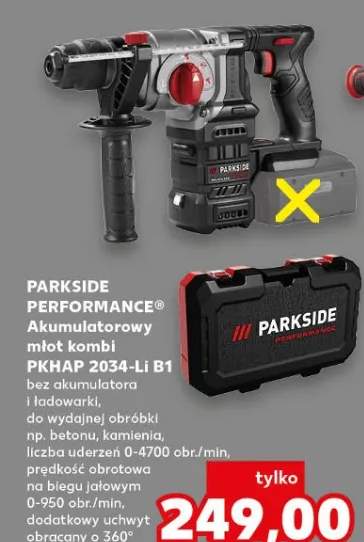 Akumulatorowy młot kombi Parkside Performance PKHAP 2034-Li B1 bez akumulatora i ładowarki