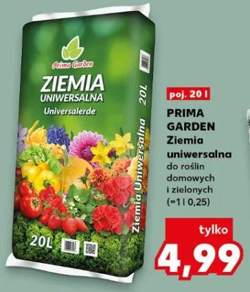 Ziemia uniwersalna Prima Garden do roślin domowych i zielonych 20l
