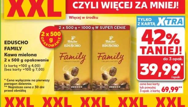Kawa mielona Eduscho Family 2x500g opakowanie