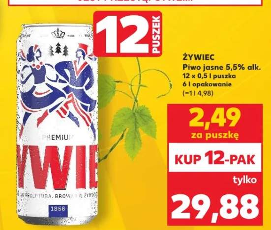 Piwo jasne Żywiec 5,5% alk. 12x0,5l puszka