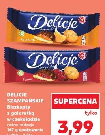 Biszkopty Delicje Szampańskie z galaretką w czekoladzie