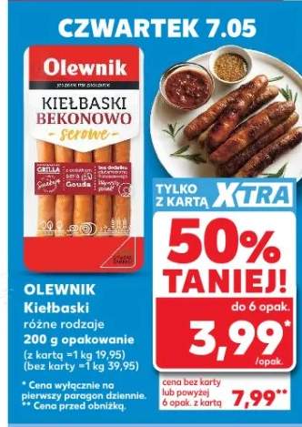 Kiełbaski bekonowo-serowe Olewnik