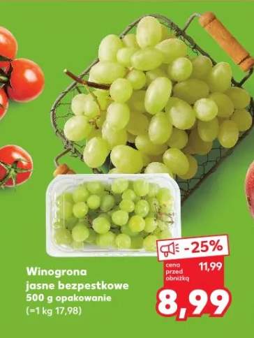 Winogrona jasne bezpestkowe
