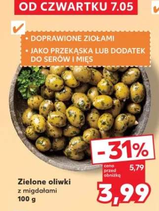 Zielone oliwki z migdałami