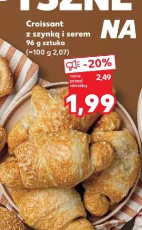 Croissant z szynką i serem