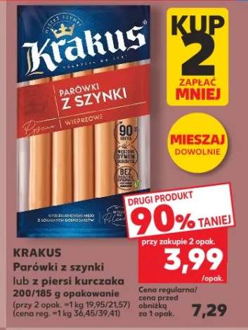 Parówki z szynki Krakus