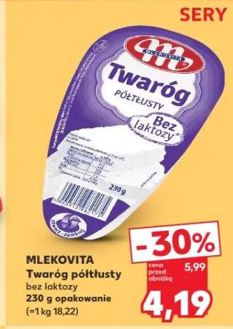 Twaróg półtłusty bez laktozy Mlekovita