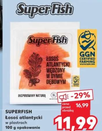 Łosoś atlantycki w plastrach wędzony w dymie dębowym Superfish