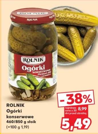Ogórki konserwowe Rolnik 460/850g słoik