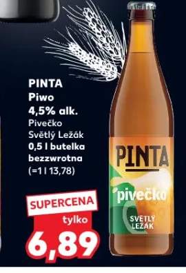Piwo Pinta Pivečko Světlý Ležák 4,5% alk.