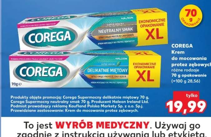 Krem do mocowania protez zębowych Corega delikatnie miętowy