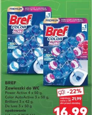 Zawieszki do WC Bref Color AutoActive 3x50g