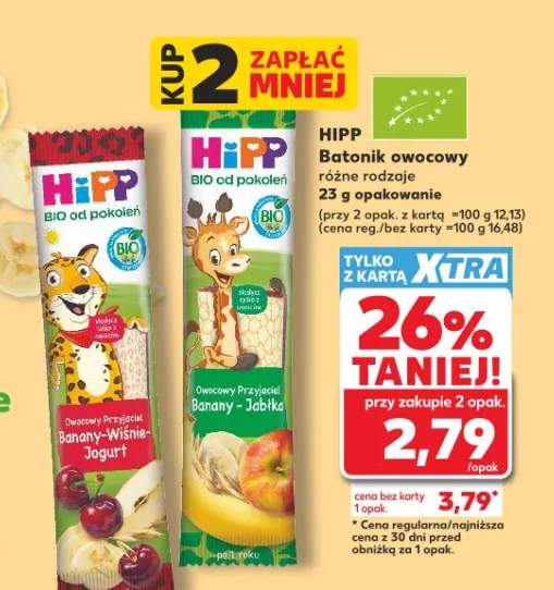 Batonik owocowy HiPP BIO Banany-Jabłka