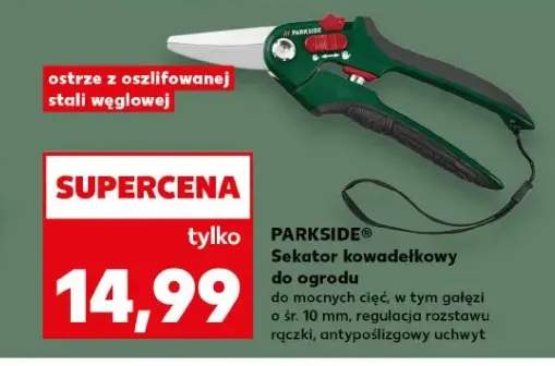 Sekator kowadełkowy do ogrodu Parkside ostrze z oszlifowanej stali węglowej