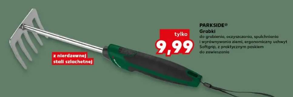 Grabki ogrodowe Parkside z nierdzewnej stali szlachetnej ergonomiczny uchwyt Softgrip