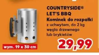 Kominek do rozpałki Countryside Let's BBQ z uchwytem do 2kg węgla drzewnego lub brykietów wym. 19x30cm