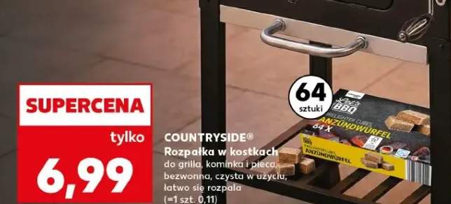 Rozpałka w kostkach Countryside do grilla kominka i pieca bezwonna czysta w użyciu łatwo się rozpala