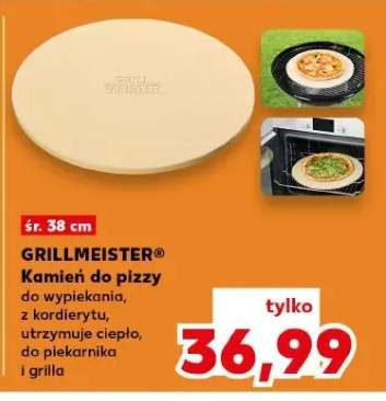 Kamień do pizzy Grillmeister śr. 38cm do wypiekania z kordierytu do piekarnika i grilla