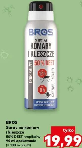 Spray na komary i kleszcze Bros 50% DEET tropikalny