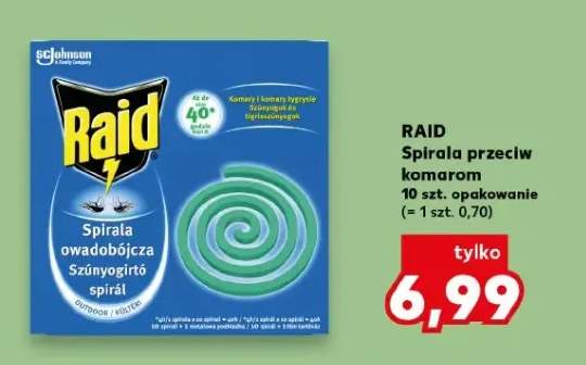 Spirala przeciw komarom Raid 10szt