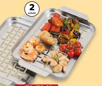 Zestaw płyt do grillowania Grillmeister 33,5x20,5x2,8cm ze stali szlachetnej perforowana powierzchnia do grillów na węgiel drzewny gazowych i elektrycznych