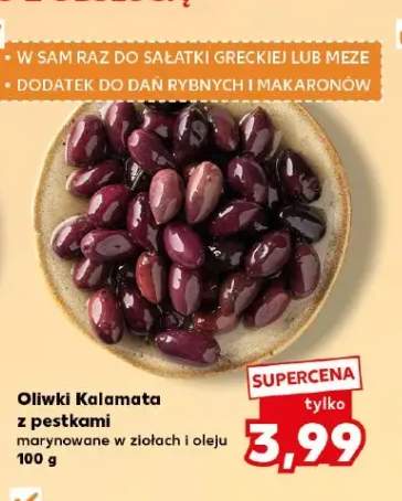Oliwki Kalamata z pestkami marynowane w ziołach i oleju