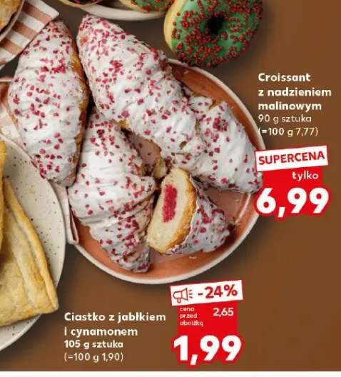 Croissant z nadzieniem malinowym