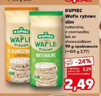Wafle ryżowe slim ze słonecznikiem Kupiec