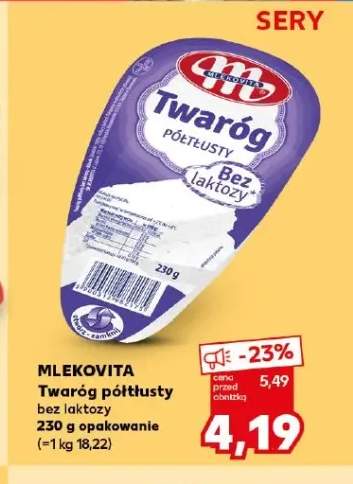 Twaróg półtłusty bez laktozy MLEKOVITA