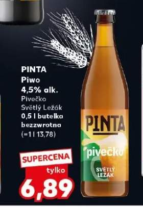 Piwo Browar Pinta Pivečko Světlý Ležák 4,5% alk.