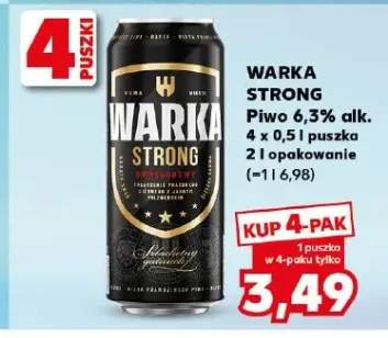 Piwo Warka Strong 6,3% 4-pak 500ml