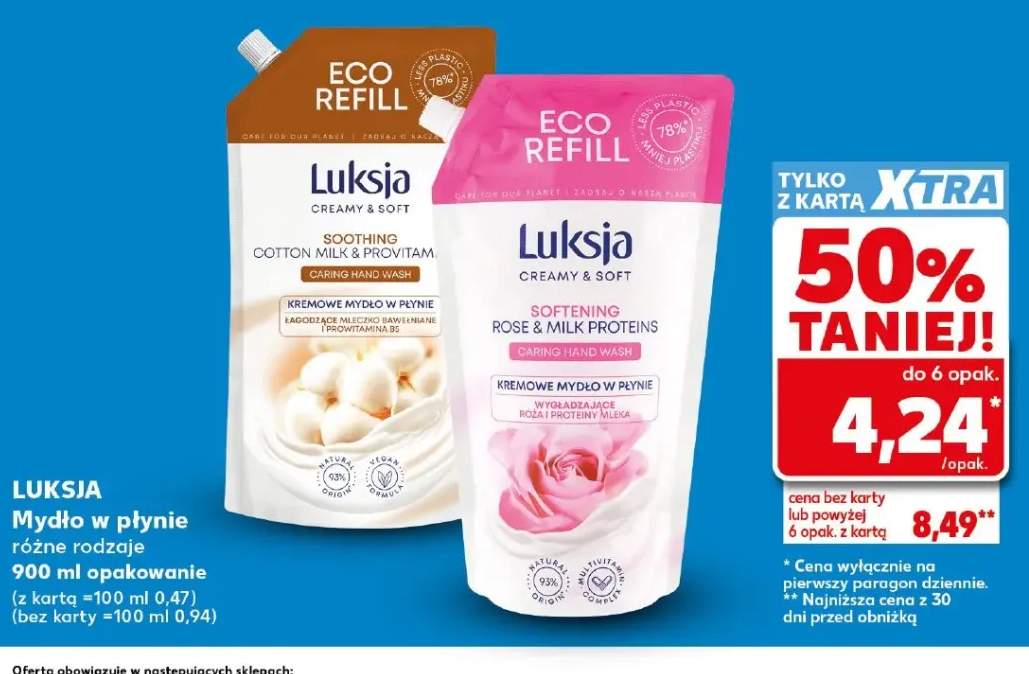 Kremowe mydło w płynie Luksja Creamy & Soft wygładzające róża i proteiny mleka