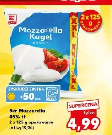 Ser Mozzarella 45% tł. K Classic 2-pak 125g