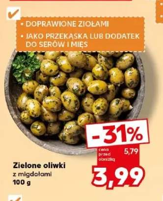 Zielone oliwki z migdałami