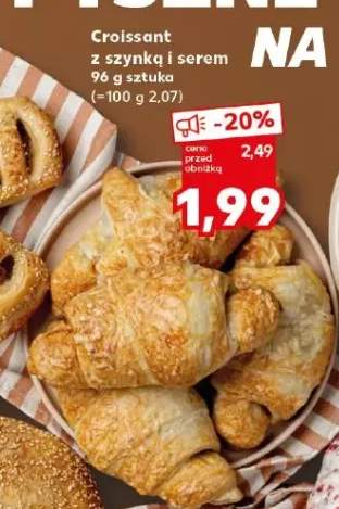 Croissant z szynką i serem