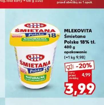 Śmietana Polska 18% tł. Mlekovita
