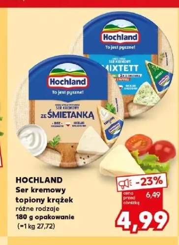 Ser kremowy topiony krążek HOCHLAND ze śmietanką