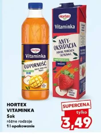 Sok Hortex Vitaminka Antyoksydacja Jabłko Marchew Truskawka