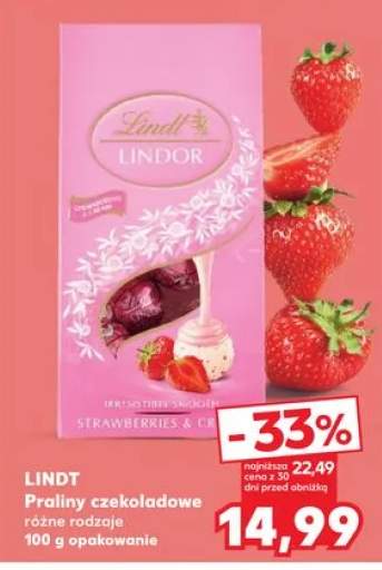 Praliny czekoladowe Lindor Strawberries & Cream Lindt