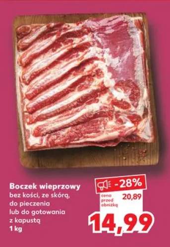 Boczek wieprzowy bez kości ze skórą do pieczenia lub do gotowania z kapustą