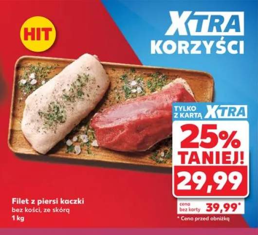 Filet z piersi kaczki bez kości ze skórą