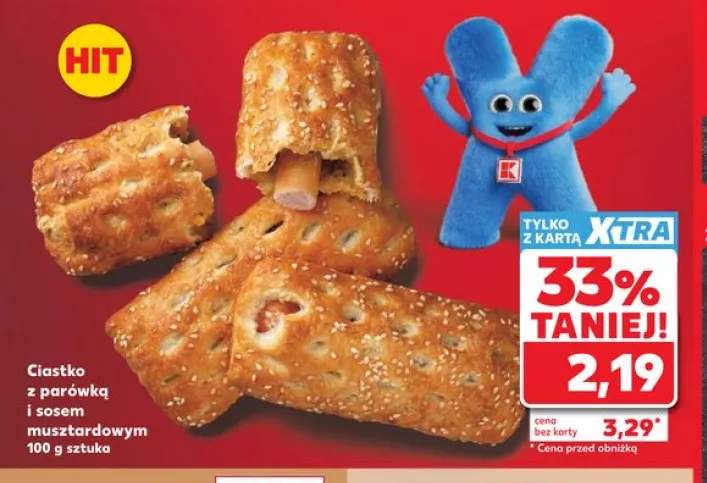 Ciastko z parówką i sosem musztardowym