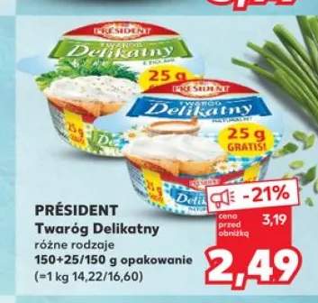 Twaróg Delikatny naturalny Président