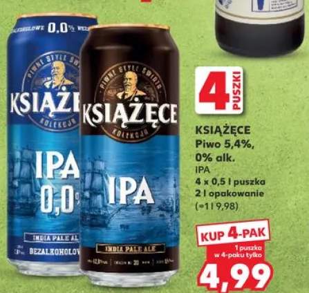 Piwo bezalkoholowe Książęce IPA 0% 4-pak