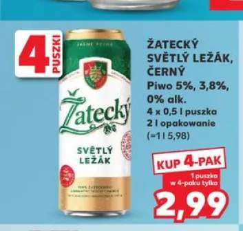 Piwo bezalkoholowe Žatecký 0% alk. 4-pak