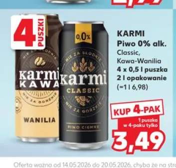 Piwo bezalkoholowe Karmi Kawa-Wanilia 0% alk. 4-pak
